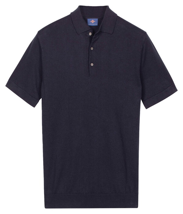 Baileys Subtle Faux-Uni Short Sleeve Single Knit Polo Navy