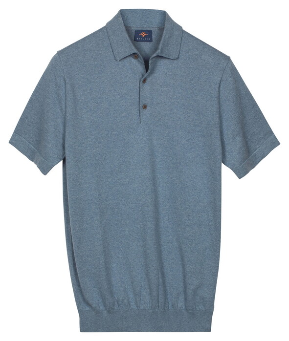 Baileys Subtle Faux-Uni Short Sleeve Single Knit Polo Riviera Blue
