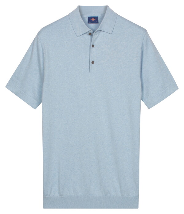 Baileys Subtle Faux-Uni Short Sleeve Single Knit Polo Soft Blue