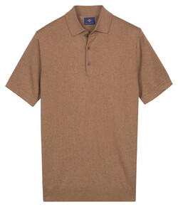 Baileys Subtle Faux-Uni Short Sleeve Single Knit Polo Taupe