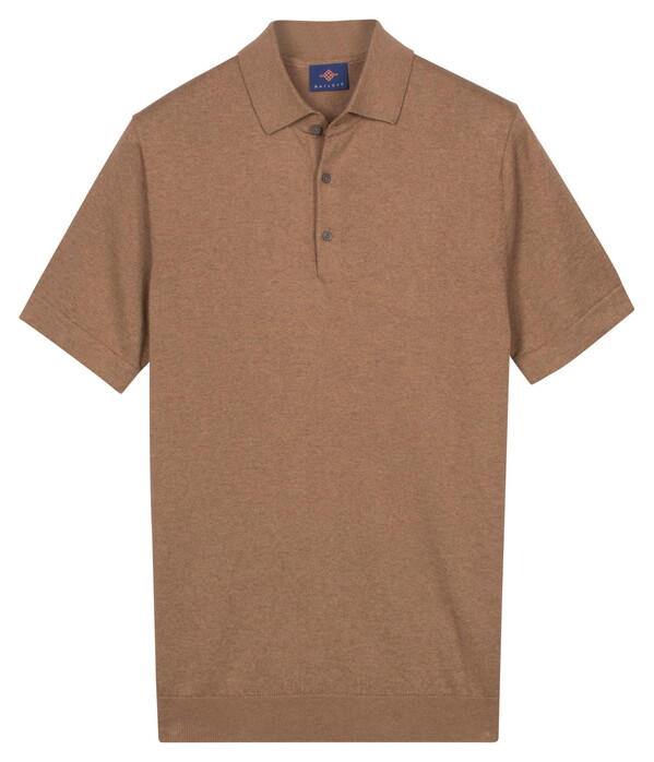 Baileys Subtle Faux-Uni Short Sleeve Single Knit Polo Taupe