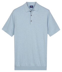 Baileys Subtle Faux-Uni Short Sleeve Single Knit Poloshirt Soft Blue