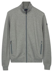 Baileys Subtle Faux-Uni Sweat Doubleface Interlock Cardigan Stone Grey