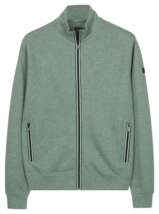 Baileys Subtle Faux-Uni Sweat Doubleface Interlock Cardigan Thyme Green