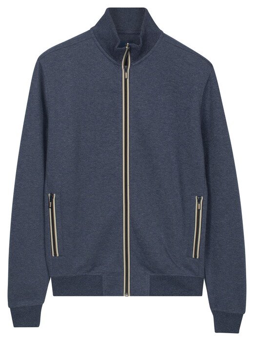 Baileys Subtle Faux-Uni Sweat Doubleface Interlock Vest Navy