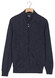 Baileys Subtle Short Lines Woven Pattern Fullzip Structure Knit Vest Dark Blue
