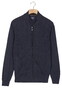Baileys Subtle Short Lines Woven Pattern Fullzip Structure Knit Vest Dark Blue