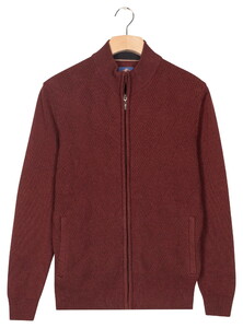 Baileys Subtle Short Lines Woven Pattern Fullzip Structure Knit Vest Deep Mauve