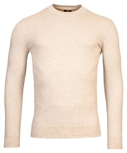 Baileys Subtle Turtle Neck Single Knit Combed Cotton Trui Beige Melange