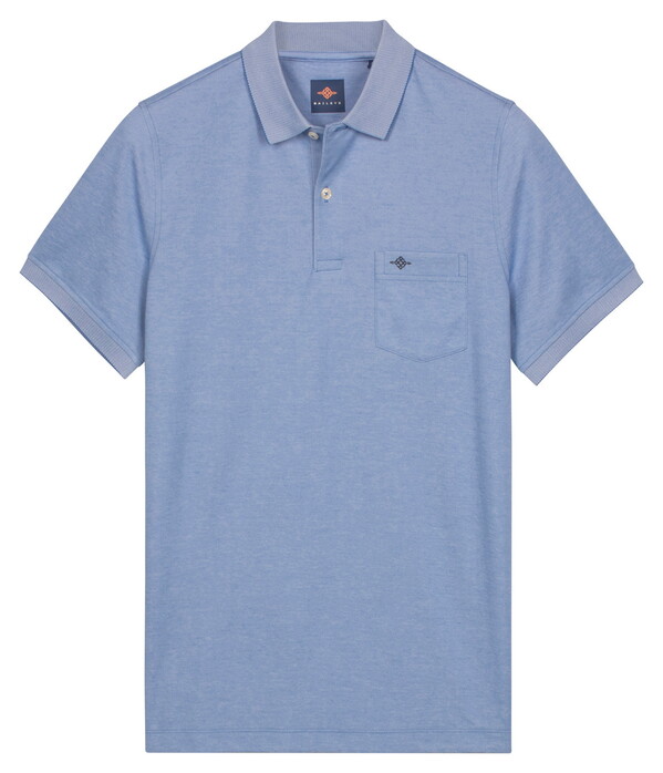 Baileys Subtle Two-Tone Chestpocket Short Sleeve Polo Blauw