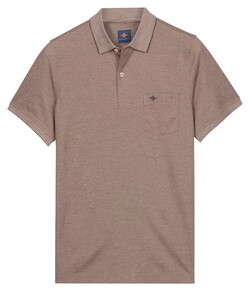 Baileys Subtle Two-Tone Chestpocket Short Sleeve Polo Bruin