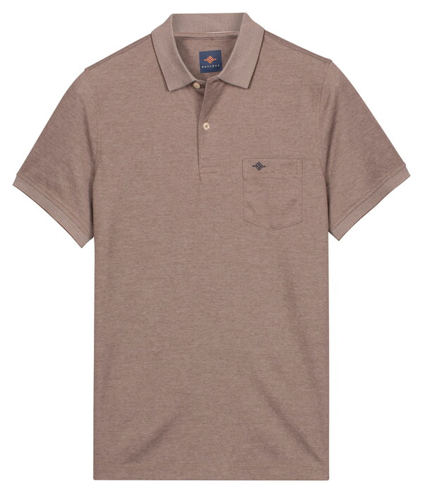 Baileys Subtle Two-Tone Chestpocket Short Sleeve Polo Bruin