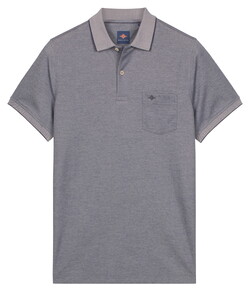 Baileys Subtle Two-Tone Chestpocket Short Sleeve Polo Indigo Blauw
