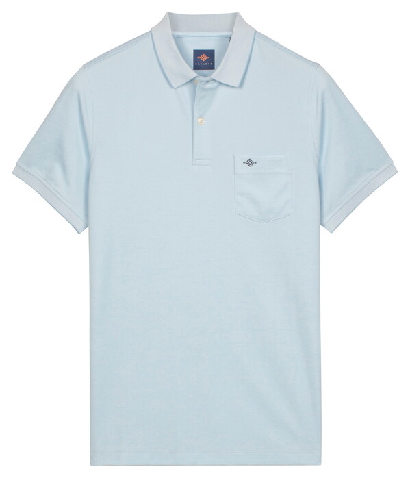 Baileys Subtle Two-Tone Chestpocket Short Sleeve Polo Sky Blue