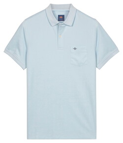 Baileys Subtle Two-Tone Chestpocket Short Sleeve Poloshirt Sky Blue