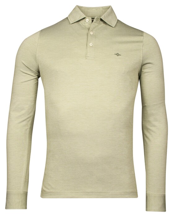 Baileys Subtle Two-Tone Oxford Long Sleeve Polo Appel