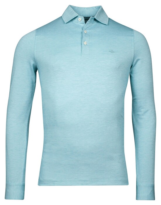 Baileys Subtle Two-Tone Oxford Long Sleeve Polo Sky Blue