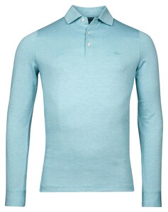 Baileys Subtle Two-Tone Oxford Long Sleeve Poloshirt Sky Blue