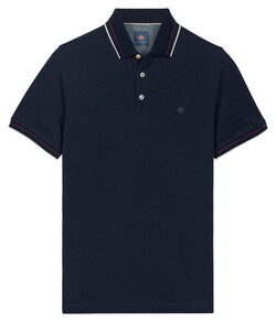 Baileys Subtle Two-Tone Solid Fine Tipping Detail Polo Dark Blue