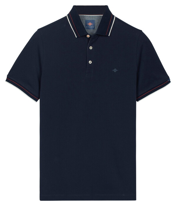 Baileys Subtle Two-Tone Solid Fine Tipping Detail Polo Dark Blue