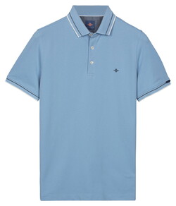 Baileys Subtle Two-Tone Solid Fine Tipping Detail Polo Sky Blue