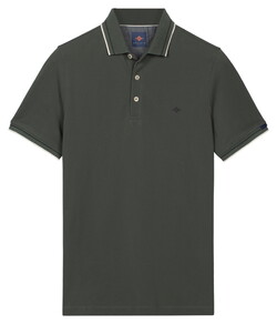 Baileys Subtle Two-Tone Solid Fine Tipping Detail Polo Thyme Green