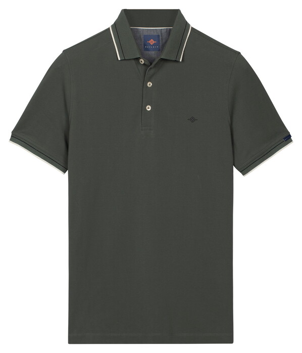 Baileys Subtle Two-Tone Solid Fine Tipping Detail Polo Thyme Green
