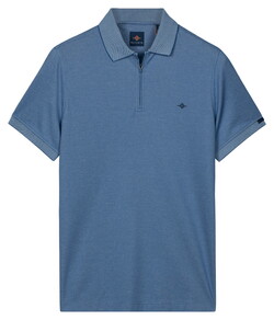 Baileys Subtle Two-Tone Zip Collar Polo Cloud Blue