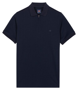 Baileys Subtle Two-Tone Zip Collar Polo Dark Blue