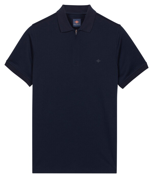 Baileys Subtle Two-Tone Zip Collar Polo Dark Blue