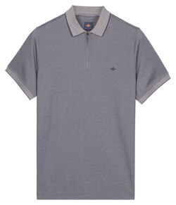 Baileys Subtle Two-Tone Zip Collar Polo Indigo Blauw