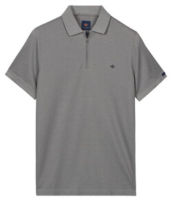 Baileys Subtle Two-Tone Zip Collar Polo Stone Grey