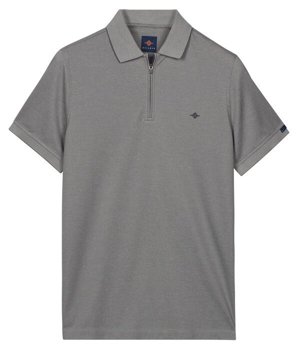 Baileys Subtle Two-Tone Zip Collar Polo Stone Grey