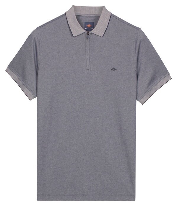 Baileys Subtle Two-Tone Zip Collar Poloshirt Indigo Blue