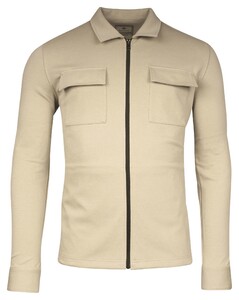 Baileys Sweat Cardigan Overshirt Full Zip Piqué Interlock Beige
