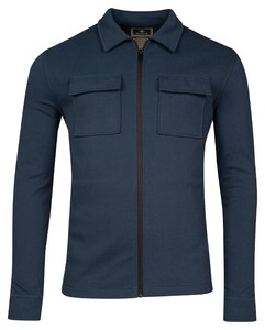 Baileys Sweat Cardigan Overshirt Full Zip Piqué Interlock Dark Blue