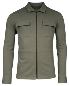 Baileys Sweat Cardigan Overshirt Full Zip Piqué Interlock Olive Green