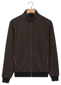 Baileys Sweat Cardigan Zip 2-Tone Jacquard Doubleface Interlock Camel