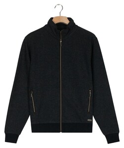 Baileys Sweat Cardigan Zip 2-Tone Jacquard Doubleface Interlock Vest Dark Forest