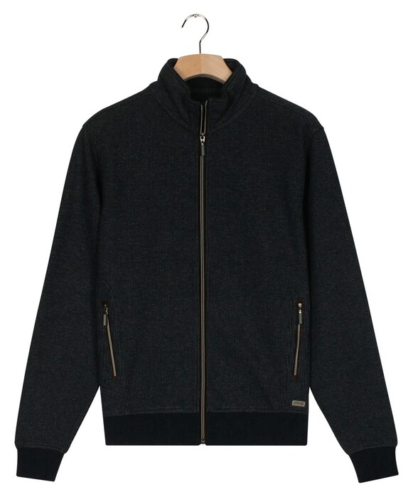 Baileys Sweat Cardigan Zip 2-Tone Jacquard Doubleface Interlock Vest Dark Forest