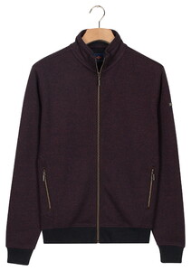 Baileys Sweat Cardigan Zip 2-Tone Jacquard Doubleface Interlock Vest Deep Mauve