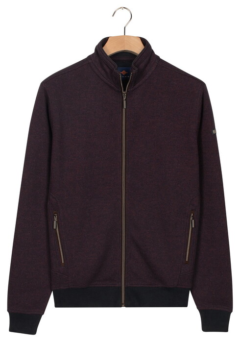 Baileys Sweat Cardigan Zip 2-Tone Jacquard Doubleface Interlock Vest Deep Mauve