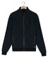 Baileys Sweat Cardigan Zip 2-Tone Jacquard Doubleface Interlock Vest Navy