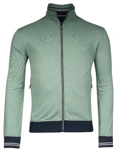 Baileys Sweat Cardigan Zip  Allover Pinstripe Interlock Olive Green
