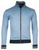 Baileys Sweat Cardigan Zip  Allover Pinstripe Interlock Vest Delft Blue
