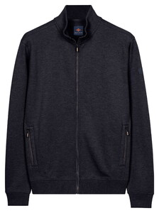 Baileys Sweat Cardigan Zip Doubleface Subtle Faux-Uni Mélange Dark Anthracite
