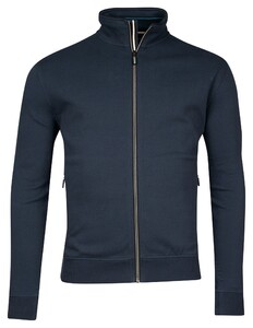 Baileys Sweat Cardigan Zip Fine Piqué Dark Blue