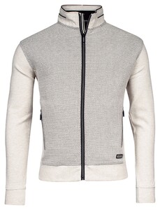 Baileys Sweat Cardigan Zip Front Back Jacquard Doubleface Vest Off White