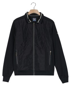 Baileys Sweat Cardigan Zip Honeycomb And Nylon Quilted Front Vest Navy