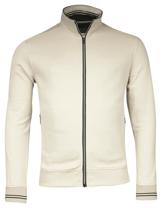 Baileys Sweat Cardigan Zip Subtle Uni Color Honeycomb Texture Vest Kitt